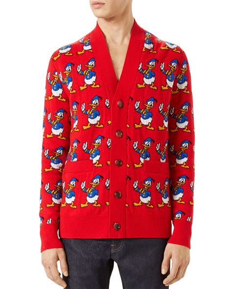 gucci donald duck cardigan|Gucci Donald Duck Jacquard Wool Cardigan In Red .